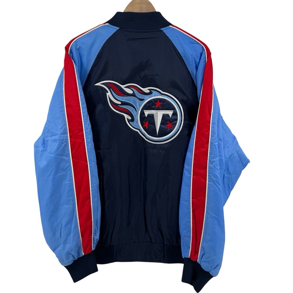 Vintage Tennessee Titans Jacket‎ Mens Large Blue Colorblock G-III G3 Bomber